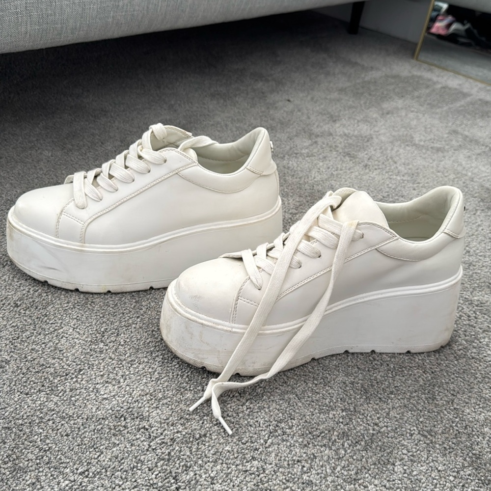 Steve Madden White Platform Sneakers W 8